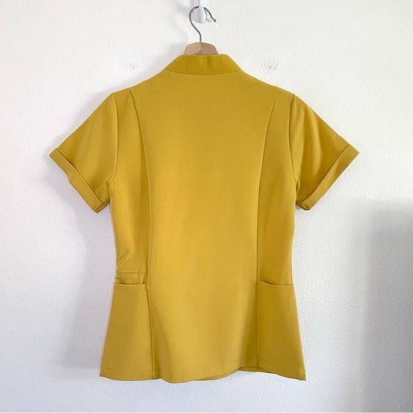 NWT Figs Limited Edition Inala Slim Notch Collar Scrub Top Gold XXS - Picture 7 of 16